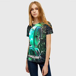 Футболка женская Minecraft персонаж на острове, цвет: 3D-принт — фото 2