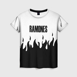 Футболка женская Ramones fire black rock, цвет: 3D-принт