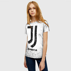 Футболка женская Juventus с потертостями на светлом фоне, цвет: 3D-принт — фото 2
