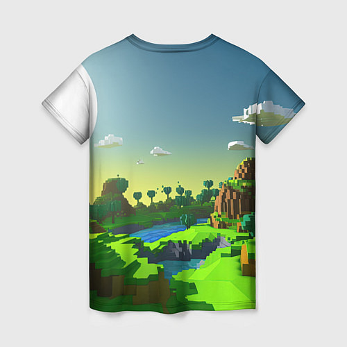 Женская футболка Minecraft персонаж зеленый мир / 3D-принт – фото 2
