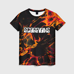 Футболка женская Scorpions red lava, цвет: 3D-принт