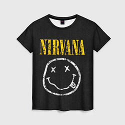 Футболка женская Джинсовка с nirvana, цвет: 3D-принт