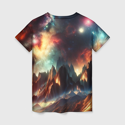 Женская футболка Space landscape with mountains / 3D-принт – фото 2