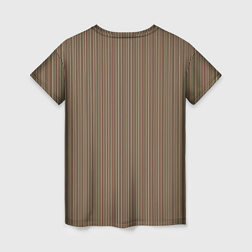 Женская футболка Светлый коричневый в тонкую полоску / 3D-принт – фото 2