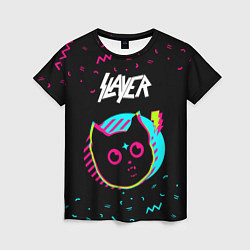 Футболка женская Slayer - rock star cat, цвет: 3D-принт