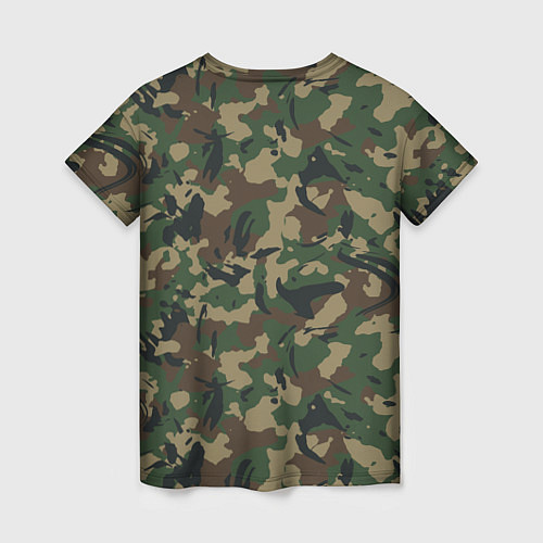 Женская футболка Классический лесной камуфляж / 3D-принт – фото 2