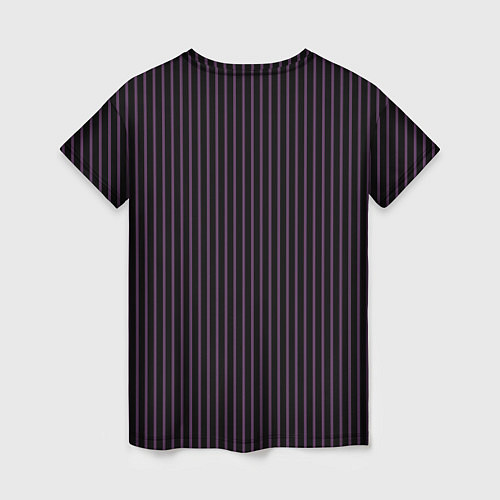 Женская футболка Тёмный фиолетовый в полоску / 3D-принт – фото 2