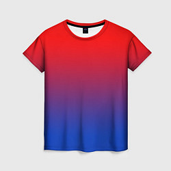 Футболка женская Красный и синий градиент, цвет: 3D-принт
