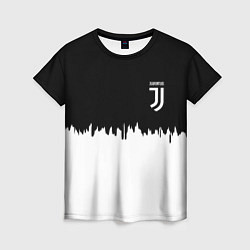 Футболка женская Juventus белый огонь текстура, цвет: 3D-принт