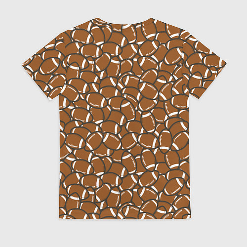 Женская футболка Мячи регби и американского футбола / 3D-принт – фото 2