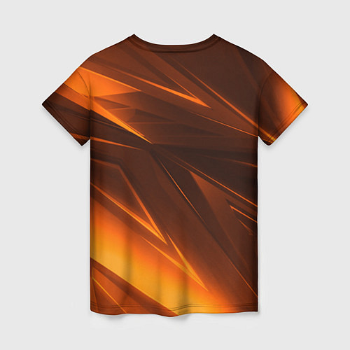 Женская футболка Geometry stripes orange / 3D-принт – фото 2