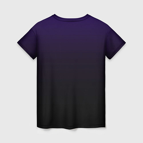 Женская футболка Фиолетово-чёрный тёмный градиент / 3D-принт – фото 2