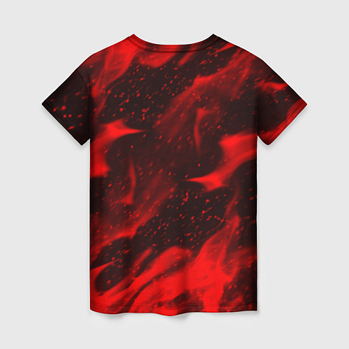 Женская футболка Linkin park красный огонь / 3D-принт – фото 2