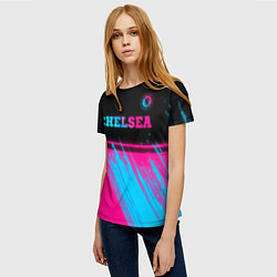 Футболка женская Chelsea - neon gradient посередине, цвет: 3D-принт — фото 2