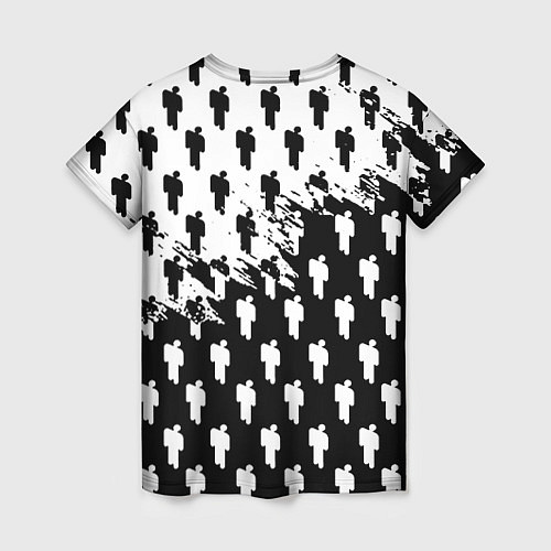 Женская футболка Billie Eilish pattern black / 3D-принт – фото 2