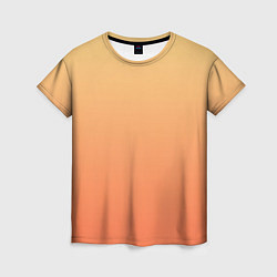 Футболка женская Градиент солнечный жёлто-оранжевый приглушённый, цвет: 3D-принт