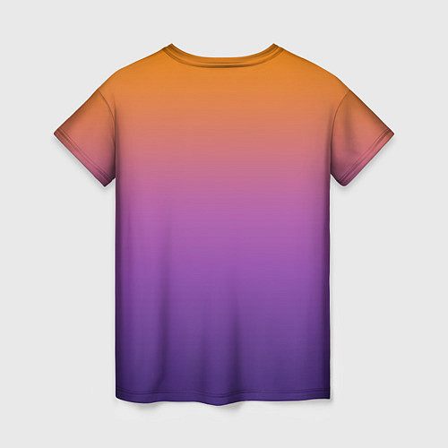 Женская футболка Градиент оранжево-фиолетовый / 3D-принт – фото 2