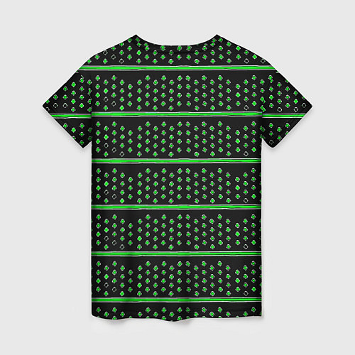 Женская футболка Зелёные круги и полосы / 3D-принт – фото 2