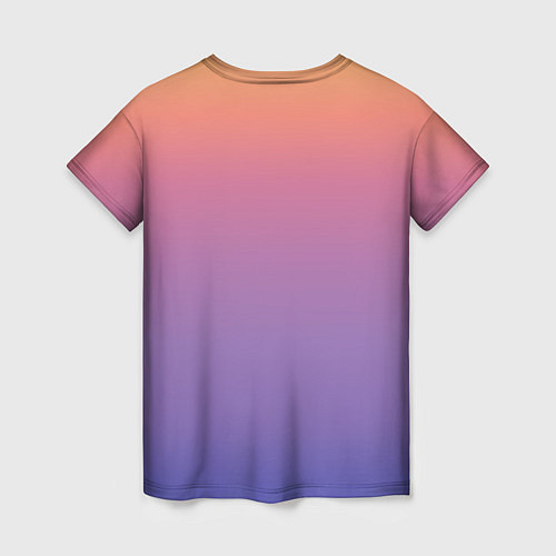 Женская футболка Градиент закатное небо желтый фиолетовый / 3D-принт – фото 2