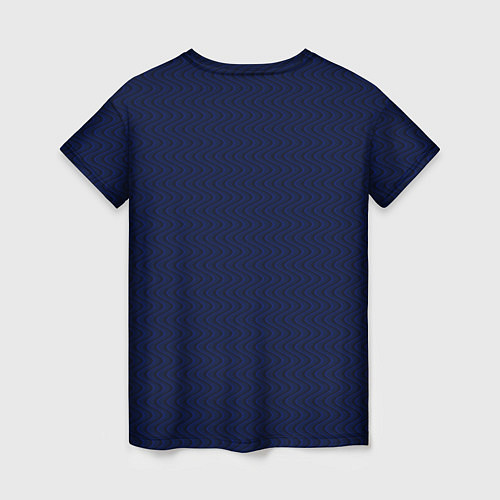 Женская футболка Тёмно-синий волнистые линии / 3D-принт – фото 2