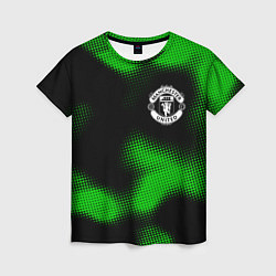 Футболка женская Manchester United sport halftone, цвет: 3D-принт