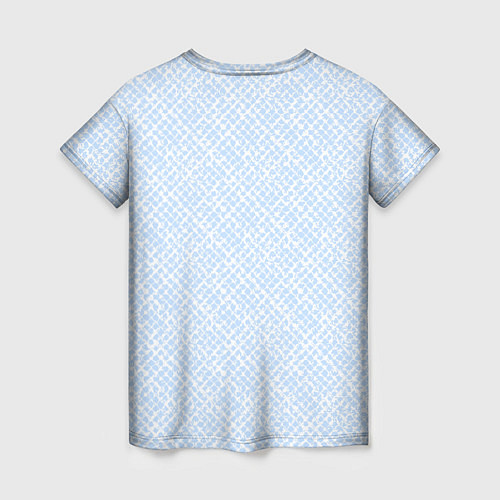Женская футболка Паттерн бело-голубой / 3D-принт – фото 2