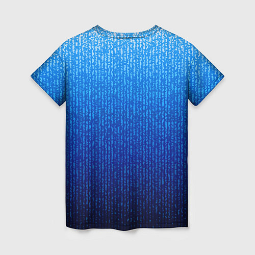 Женская футболка Сине-голубой в вертикальную полоску / 3D-принт – фото 2