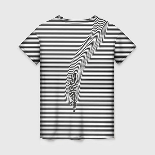 Женская футболка Зебра плывущая в полосках / 3D-принт – фото 2