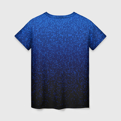Женская футболка Градиент мелкая мозаика сине-чёрный / 3D-принт – фото 2