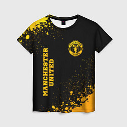 Футболка женская Manchester United - gold gradient вертикально, цвет: 3D-принт