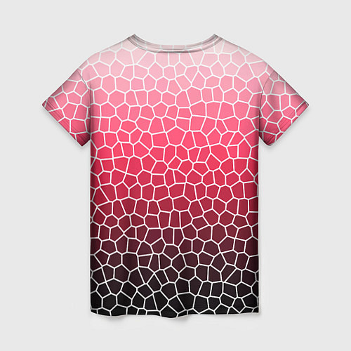 Женская футболка Крупная мозаика розовый градиент / 3D-принт – фото 2