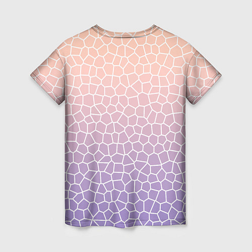 Женская футболка Паттерн мозаика светло-сиреневый / 3D-принт – фото 2