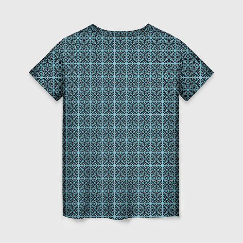 Женская футболка Бирюзовый цветочный узор паттерн / 3D-принт – фото 2