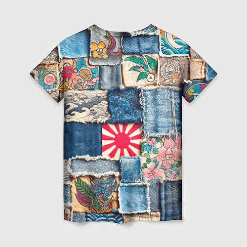 Женская футболка Японское художество пэчворк / 3D-принт – фото 2