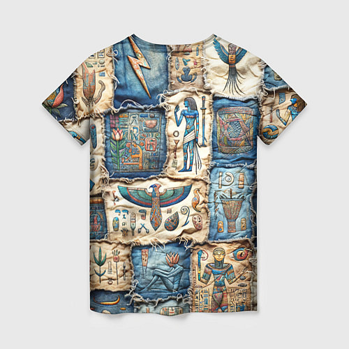 Женская футболка Пэчворк из Египетских мотивов / 3D-принт – фото 2
