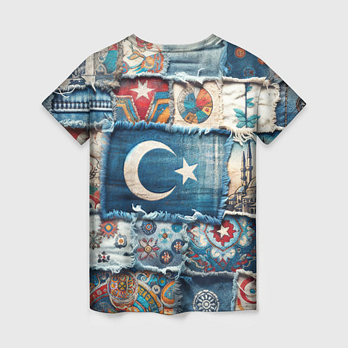 Женская футболка Пэчворк из Турции / 3D-принт – фото 2
