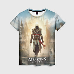 Женская футболка Assassins creed на фоне дворца