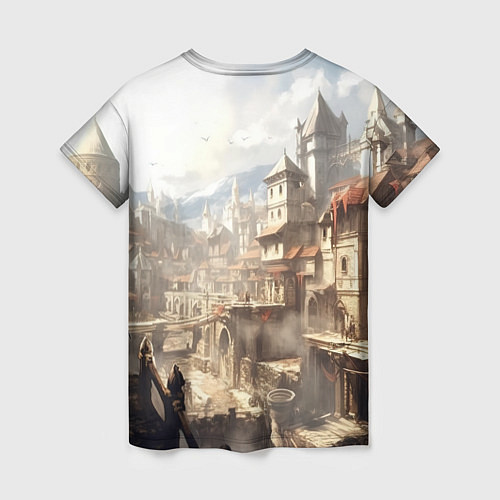 Женская футболка Assassins creed старый город / 3D-принт – фото 2