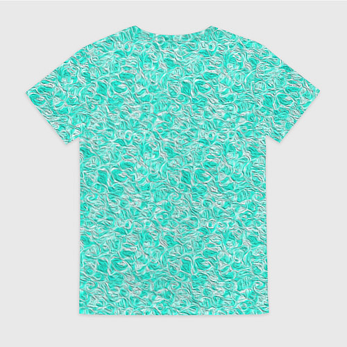 Женская футболка Абстрактный бирюзово-белый фон / 3D-принт – фото 2