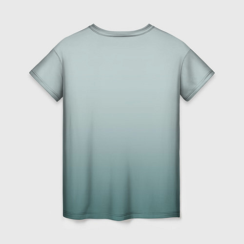 Женская футболка Градиент светлый серо-бирюзовый / 3D-принт – фото 2