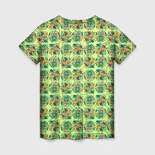 Женская футболка Паттерн флоры / 3D-принт – фото 2