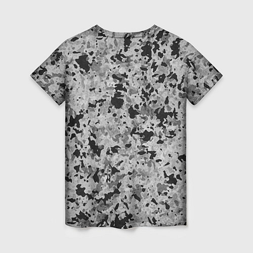 Женская футболка Чёрно-серый абстракция пятна / 3D-принт – фото 2