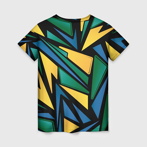 Женская футболка Разноцветный геометрический узор - уникальный / 3D-принт – фото 2