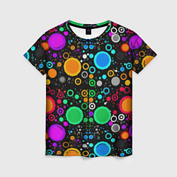 Футболка женская Разноцветные круги, цвет: 3D-принт
