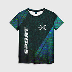 Женская футболка Exeed sport glitch blue