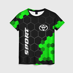 Футболка женская Toyota green sport hexagon, цвет: 3D-принт