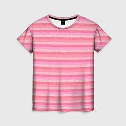 Женская футболка Нежный розовый полосатый