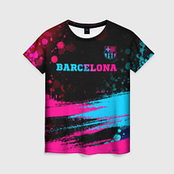 Футболка женская Barcelona - neon gradient посередине, цвет: 3D-принт