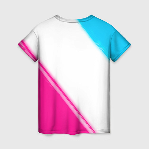 Женская футболка Juventus neon gradient style вертикально / 3D-принт – фото 2