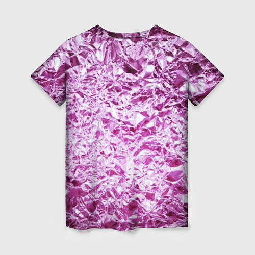 Женская футболка Сверкающая розовая фактура фольги / 3D-принт – фото 2